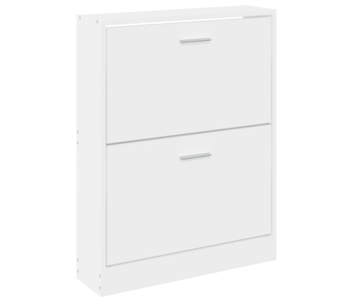 vidaXL apavu skapītis, balts, 59x17x81 cm, inženierijas koks