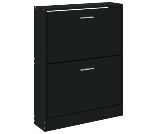 vidaXL apavu plaukts, melns, 59x17x81 cm, inženierijas koks