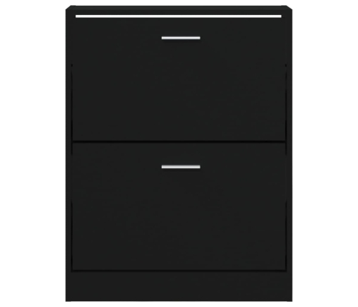 vidaXL apavu plaukts, melns, 59x17x81 cm, inženierijas koks