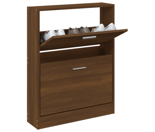 vidaXL apavu plaukts, ozolkoka krāsa, 59x17x81 cm, inženierijas koks