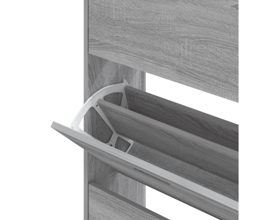 vidaXL apavu plaukts, pelēcīga ozolkoka,63x24x147 cm,inženierijas koks