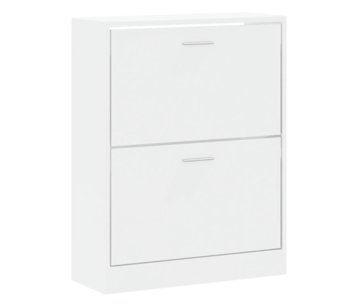 vidaXL apavu skapītis, spīdīgi balts, 63x24x81 cm, inženierijas koks