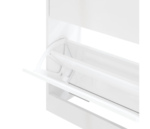 vidaXL apavu skapītis, spīdīgi balts, 63x24x81 cm, inženierijas koks