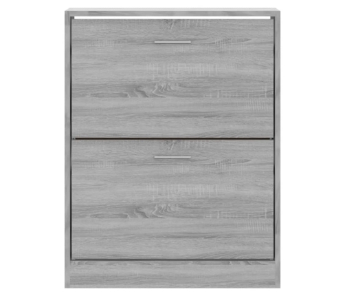 vidaXL apavu plaukts, pelēcīga ozolkoka,63x24x81 cm,inženierijas koks