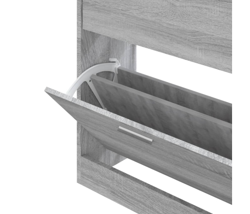 vidaXL apavu plaukts, pelēcīga ozolkoka,63x24x81 cm,inženierijas koks