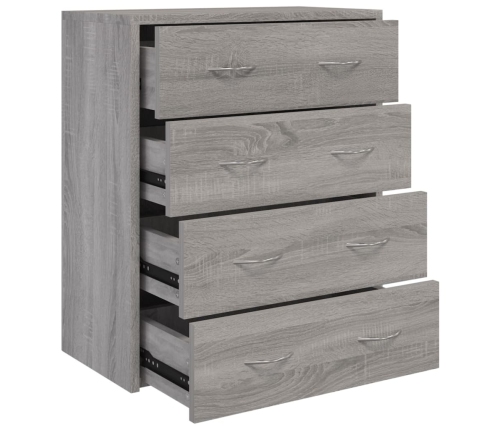 vidaXL kumode ar 4 atvilktnēm, 60x30,5x71 cm, pelēka