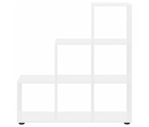 vidaXL grāmatu plaukts, spīdīgi balts, 107 cm, inženierijas koks