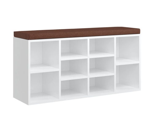 vidaXL apavu sols, spīdīgi balts, 103x30x48 cm, inženierijas koks