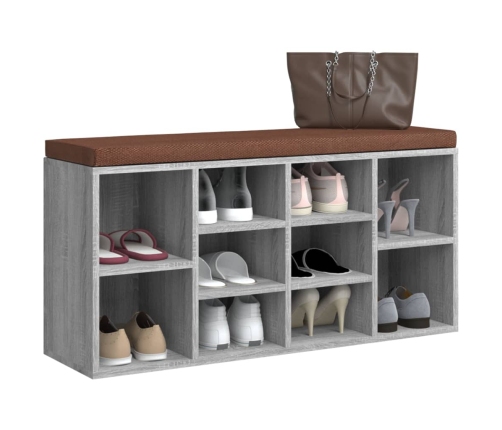 vidaXL apavu plaukts, pelēks, 103x30x48 cm, inženierijas koks