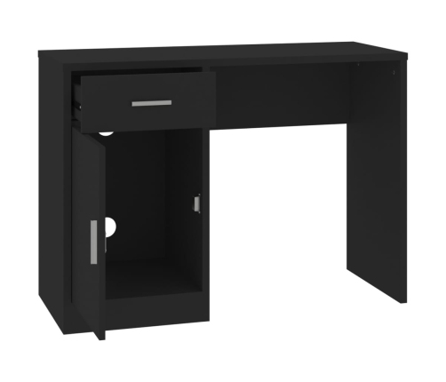 vidaXL rakstāmgalds ar atvilktni un skapīti, melns, 100x40x73 cm