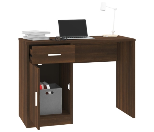 vidaXL rakstāmgalds ar atvilktni, skapīti, brūna ozolkoka, 100x40x73cm