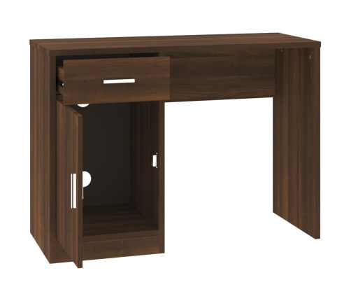vidaXL rakstāmgalds ar atvilktni, skapīti, brūna ozolkoka, 100x40x73cm