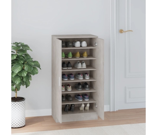 vidaXL apavu plaukts, betona pelēks, 55x35x108 cm, inženierijas koks