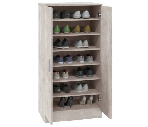 vidaXL apavu plaukts, betona pelēks, 55x35x108 cm, inženierijas koks