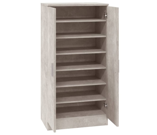 vidaXL apavu plaukts, betona pelēks, 55x35x108 cm, inženierijas koks