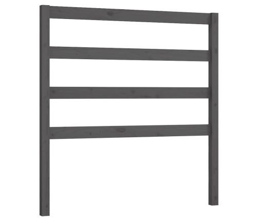 vidaXL gultas galvgalis, pelēks, 96x4x100 cm, priedes masīvkoks