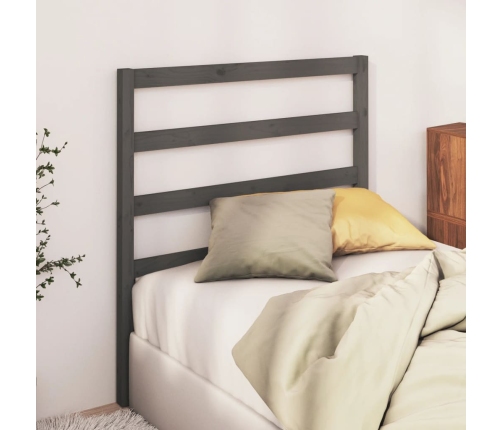 vidaXL gultas galvgalis, pelēks, 96x4x100 cm, priedes masīvkoks