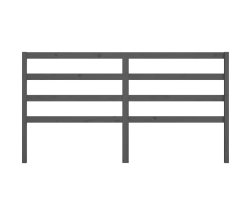 vidaXL gultas galvgalis, pelēks, 206x4x100 cm, priedes masīvkoks