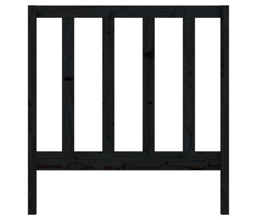 vidaXL gultas galvgalis, melns, 81x4x100 cm, priedes masīvkoks