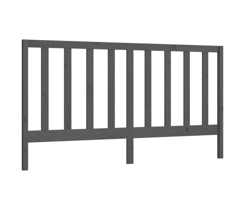 vidaXL gultas galvgalis, pelēks, 206x4x100 cm, priedes masīvkoks