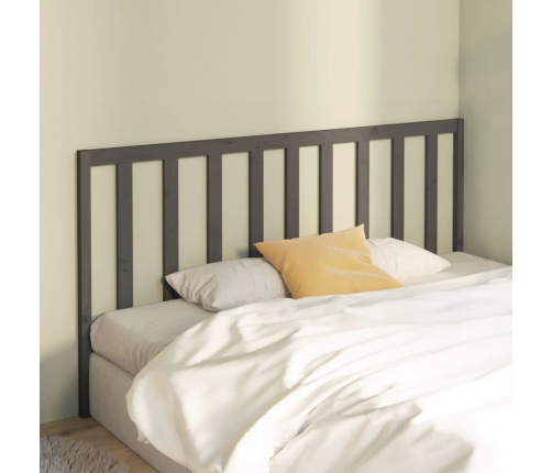 vidaXL gultas galvgalis, pelēks, 206x4x100 cm, priedes masīvkoks