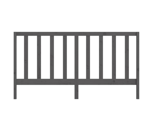 vidaXL gultas galvgalis, pelēks, 206x4x100 cm, priedes masīvkoks