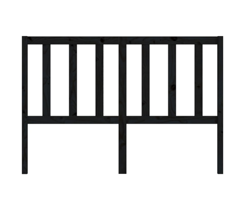 vidaXL gultas galvgalis, melns, 146x4x100 cm, priedes masīvkoks