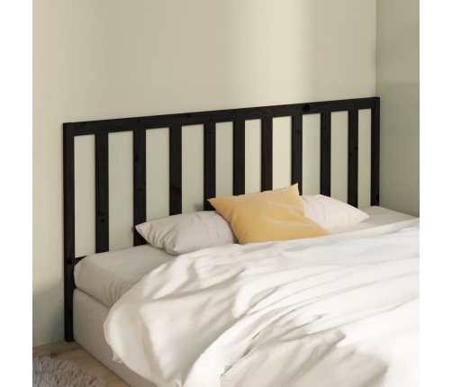 vidaXL gultas galvgalis, melns, 186x4x100 cm, priedes masīvkoks