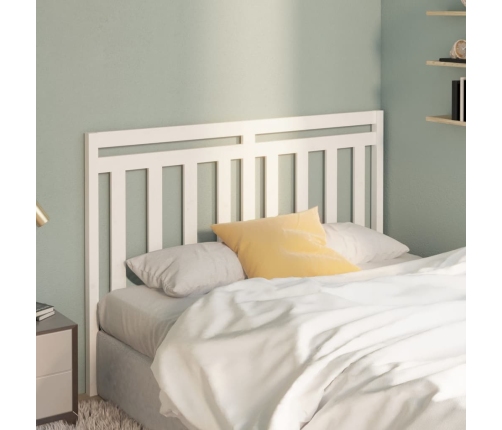 vidaXL gultas galvgalis, balts, 141x4x100 cm, priedes masīvkoks