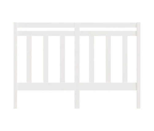 vidaXL gultas galvgalis, balts, 141x4x100 cm, priedes masīvkoks