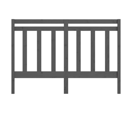 vidaXL gultas galvgalis, pelēks, 146x4x100 cm, priedes masīvkoks