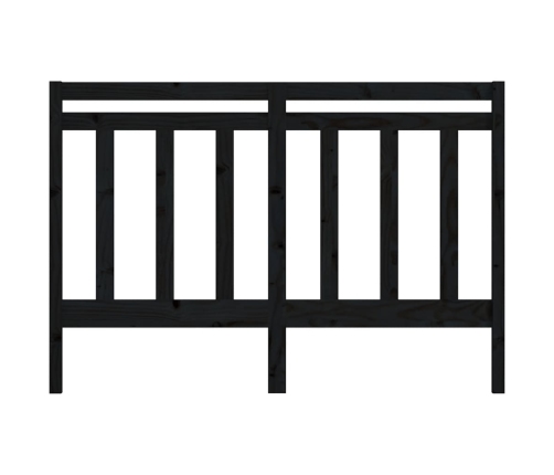 vidaXL gultas galvgalis, melns, 156x4x100 cm, priedes masīvkoks