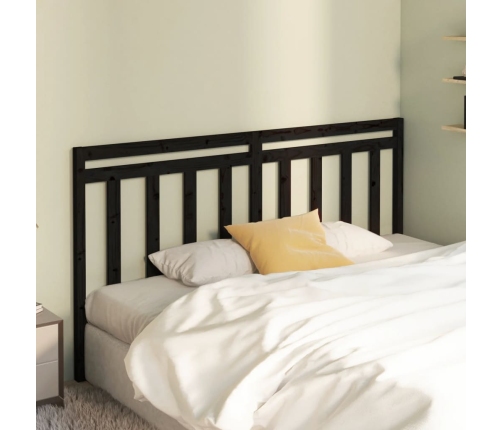 vidaXL gultas galvgalis, melns, 186x4x100 cm, priedes masīvkoks