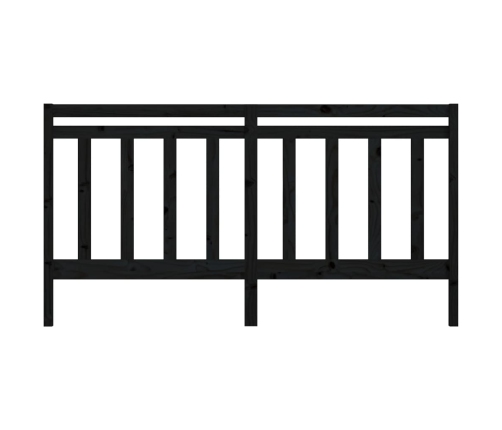 vidaXL gultas galvgalis, melns, 186x4x100 cm, priedes masīvkoks