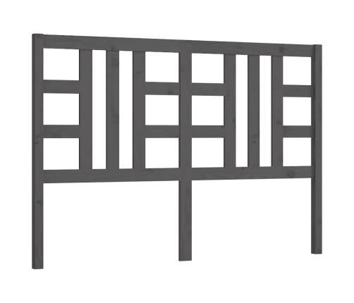 vidaXL gultas galvgalis, pelēks, 146x4x100 cm, priedes masīvkoks