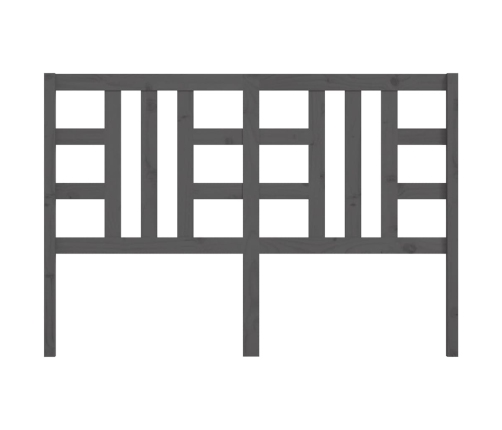 vidaXL gultas galvgalis, pelēks, 146x4x100 cm, priedes masīvkoks