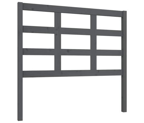 vidaXL gultas galvgalis, pelēks, 105,5x4x100 cm, priedes masīvkoks