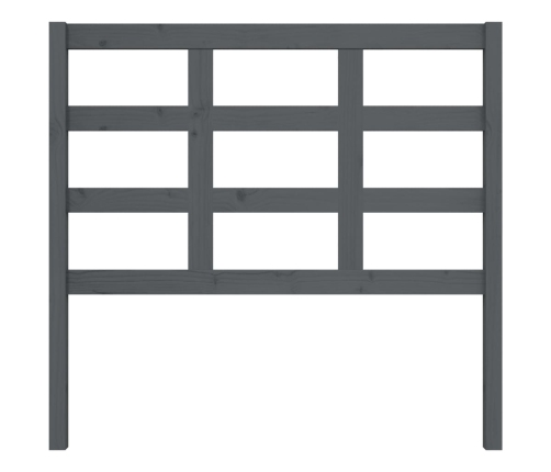 vidaXL gultas galvgalis, pelēks, 105,5x4x100 cm, priedes masīvkoks