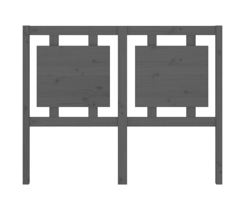 vidaXL gultas galvgalis, pelēks, 125,5x4x100 cm, priedes masīvkoks