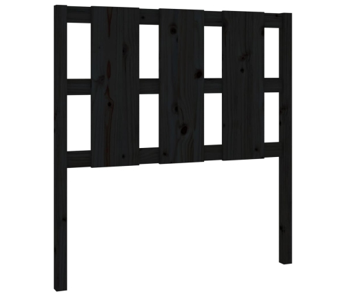 vidaXL gultas galvgalis, melns, 105,5x4x100 cm, priedes masīvkoks