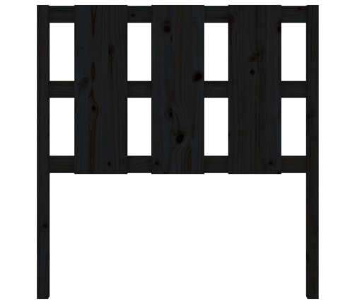 vidaXL gultas galvgalis, melns, 105,5x4x100 cm, priedes masīvkoks