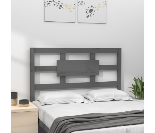 vidaXL gultas galvgalis, pelēks, 80,5x4x100 cm, priedes masīvkoks