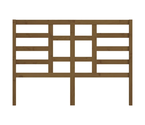 vidaXL gultas galvgalis, medus brūns, 126x4x104 cm, priedes masīvkoks