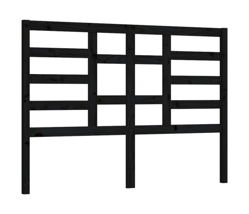 vidaXL gultas galvgalis, melns, 146x4x104 cm, priedes masīvkoks