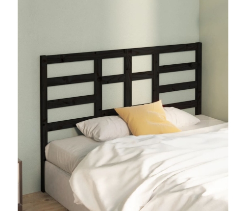vidaXL gultas galvgalis, melns, 146x4x104 cm, priedes masīvkoks