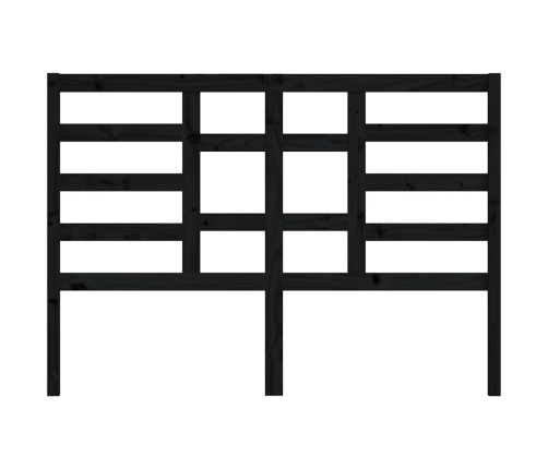 vidaXL gultas galvgalis, melns, 146x4x104 cm, priedes masīvkoks