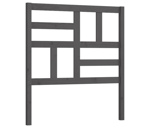 vidaXL gultas galvgalis, pelēks, 81x4x104 cm, priedes masīvkoks