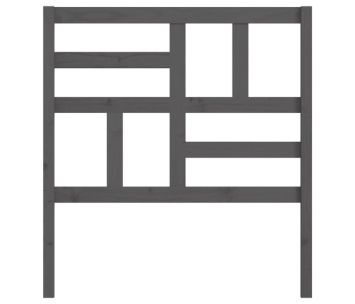 vidaXL gultas galvgalis, pelēks, 81x4x104 cm, priedes masīvkoks