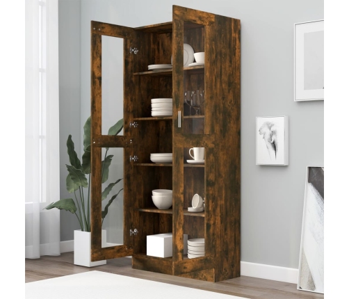 vidaXL vitrīnas skapis, ozolkoka, 82,5x30,5x185,5cm, inženierijas koks