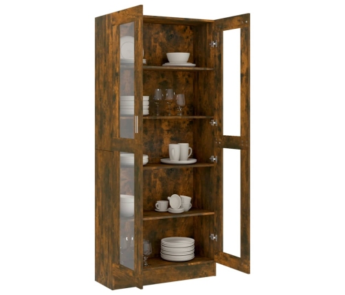 vidaXL vitrīnas skapis, ozolkoka, 82,5x30,5x185,5cm, inženierijas koks